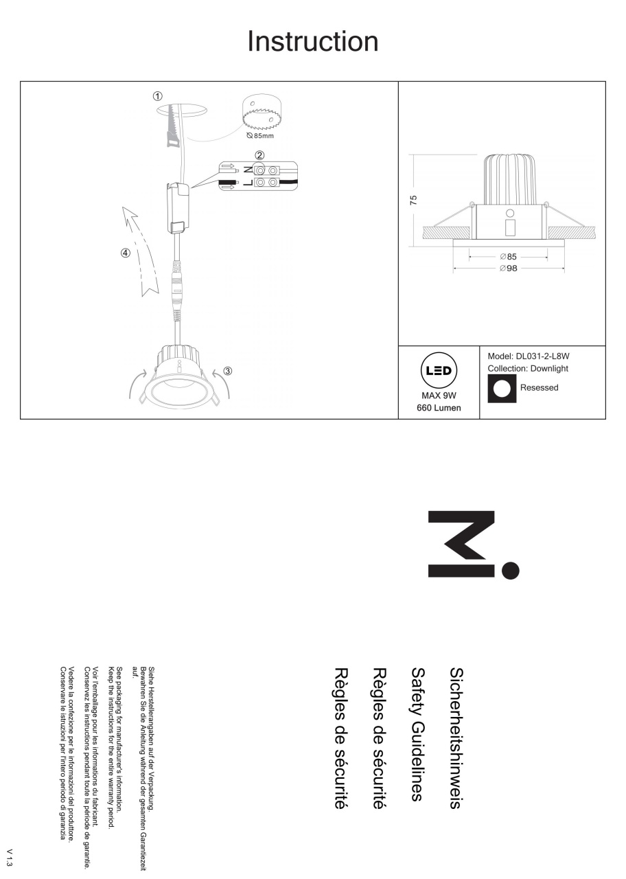 Spot LED 8W Incastrat, Maytoni, 650lm, Lumina Calda (3000K), Alb