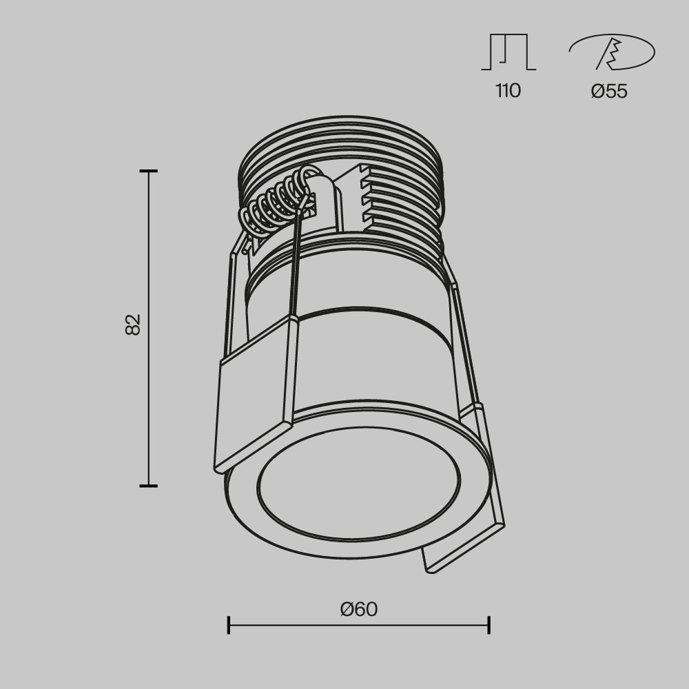 Spot LED 9W Incastrat, Maytoni, 700lm, Lumina Calda (3000K), Negru+Alb