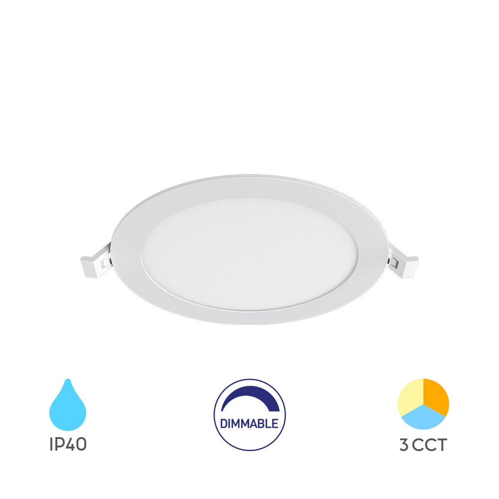 Spot LED rotund incastrat, 12W, 1120lm, lumina calda/netura/rece, IP40, alb, Braytron - 2 | YEO