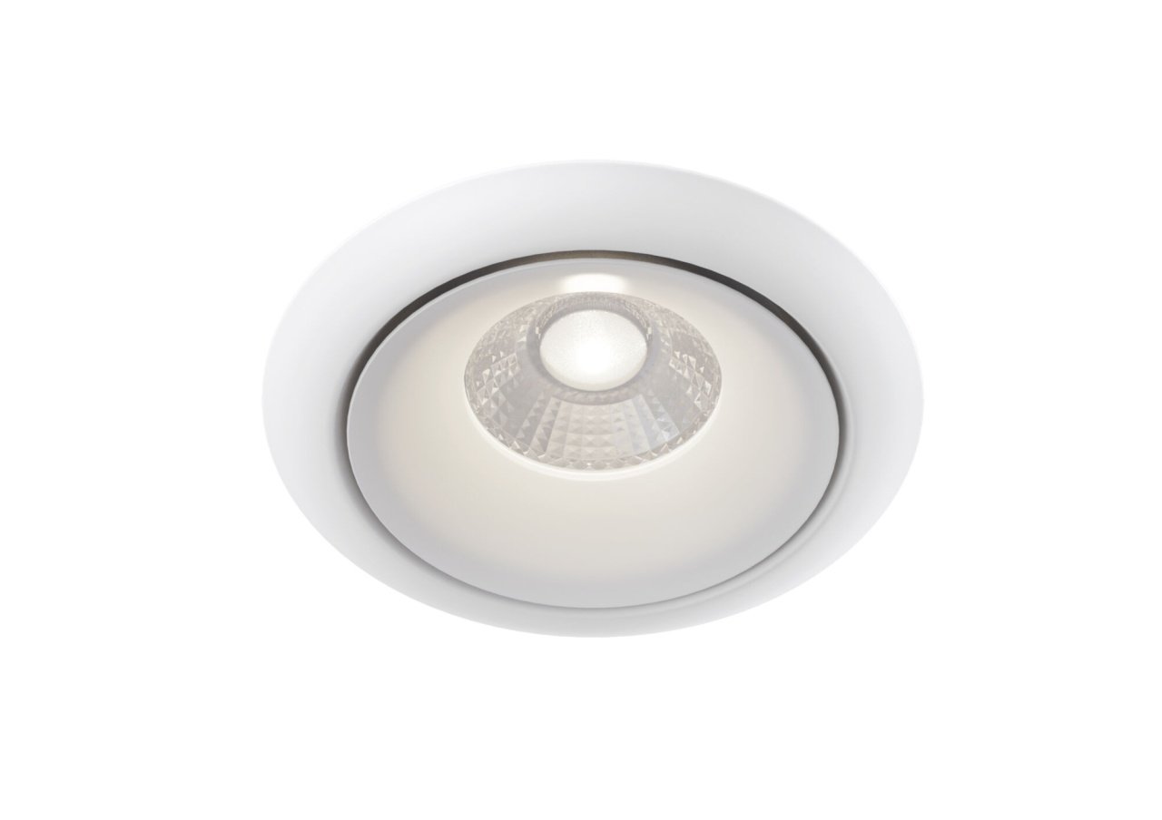 Spot LED Yin DL031-2-L8W, incastrat, 8W, 650lm, lumina calda, IP20, alb, Maytoni