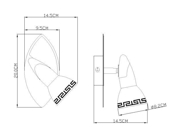 Spot Novara 5449-1, orientabil, 1xE14, negru+auriu, IP20, Globo Lighting