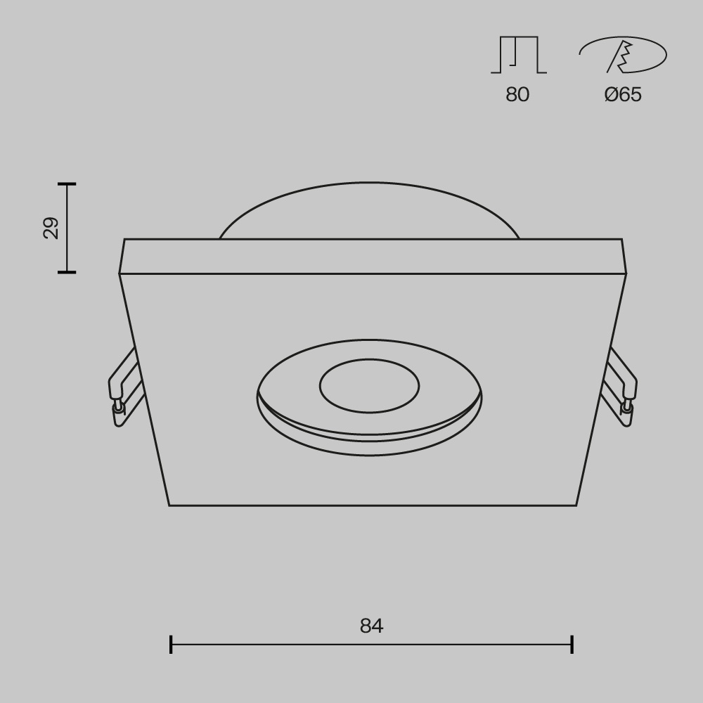 Spot Stark DL083-01-GU10-SQ-S, incastrat, 1xGU10, argintiu, IP65, Maytoni