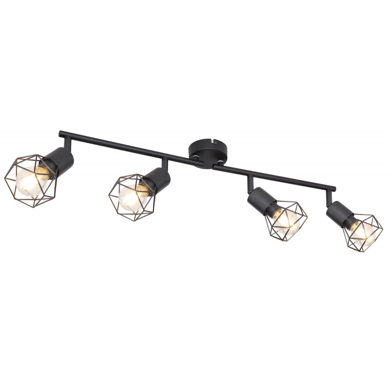 Spot Xara 54802S-4, orientabil, 4xE14, negru, IP20, Globo Lighting