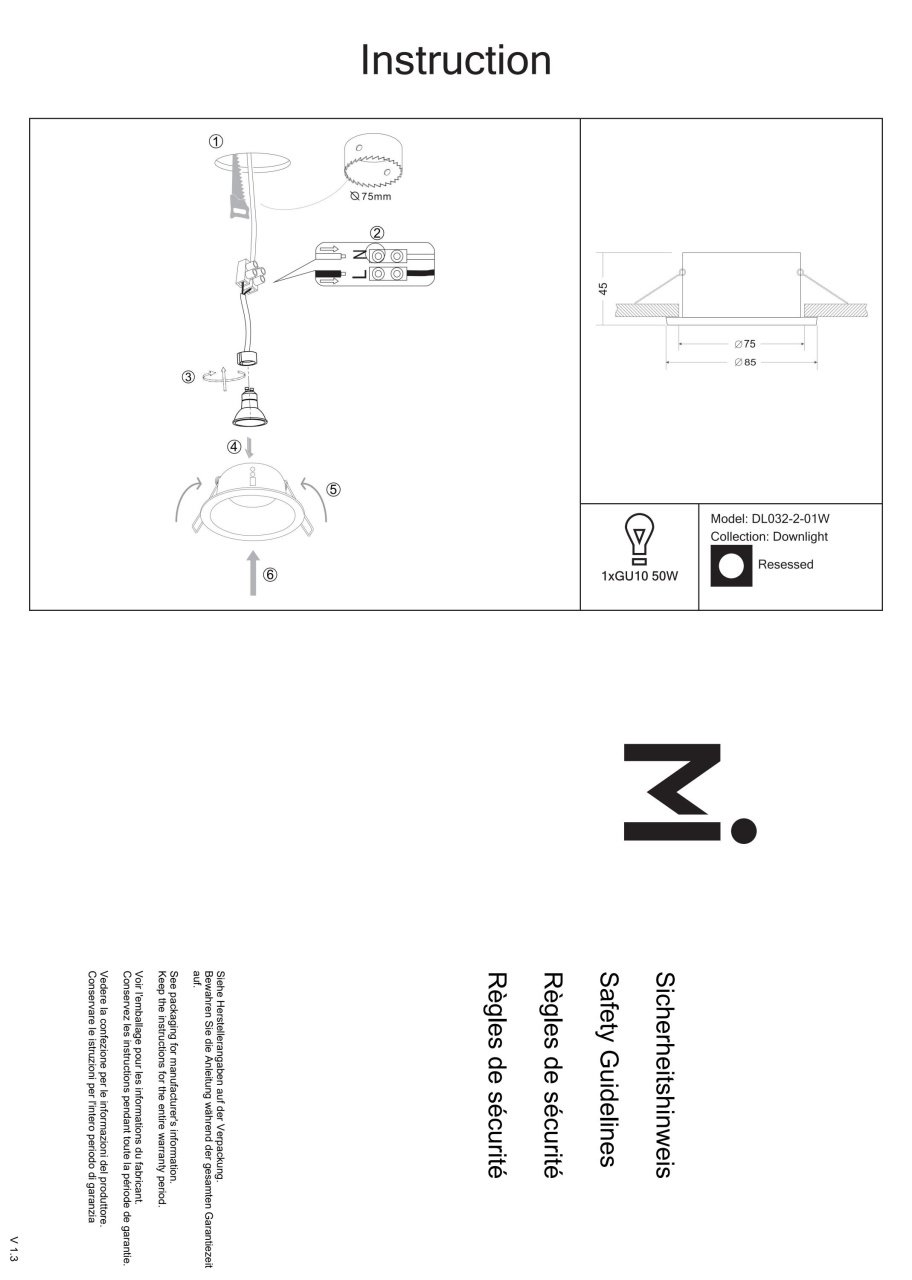 Spot Zoom DL032-2-01W, incastrat, 1xGU10, alb, IP65, Maytoni - 2 | YEO