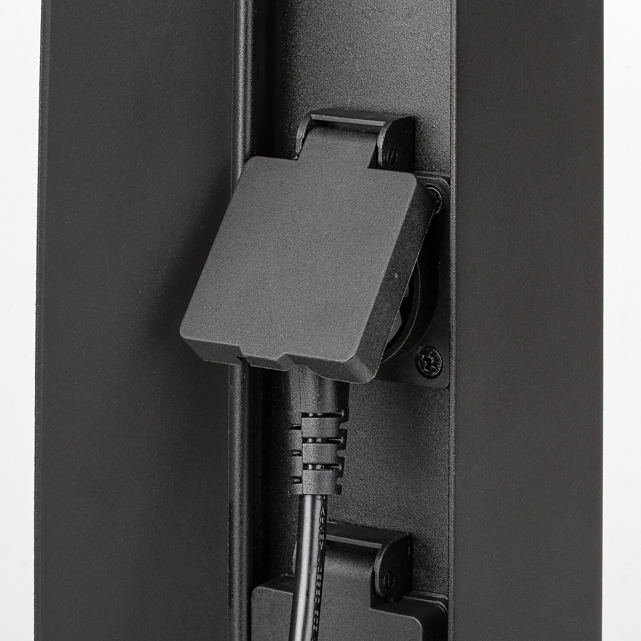 Stalp LED exterior Russet cu 2 prize integrate, 10W, 350 lm, lumina neutra (4000 K), IP44, negru, Rabalux - Imagine 3