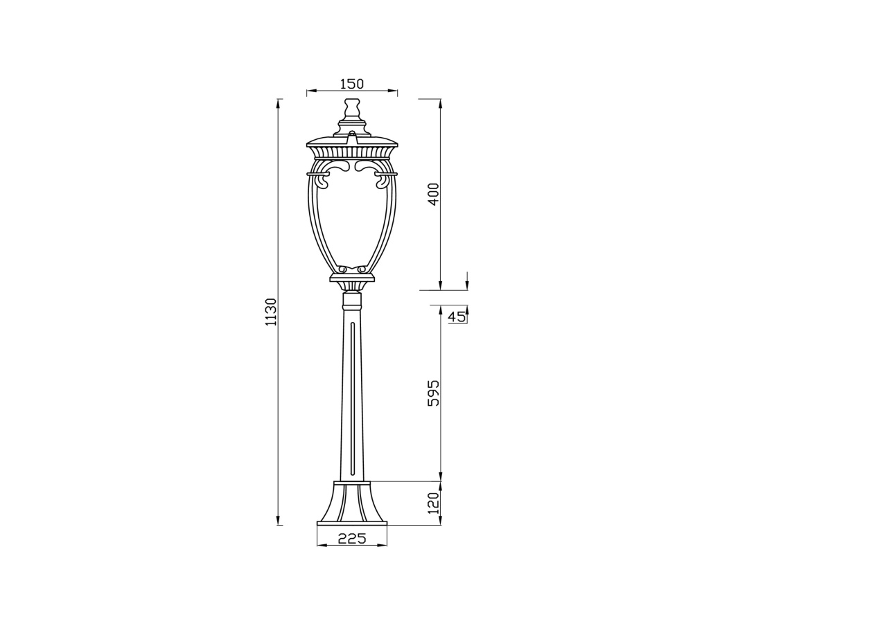 Stalp pentru exterior Fleur O414FL-01GB1, 1xE27, bronz+transparent, IP44, Maytoni