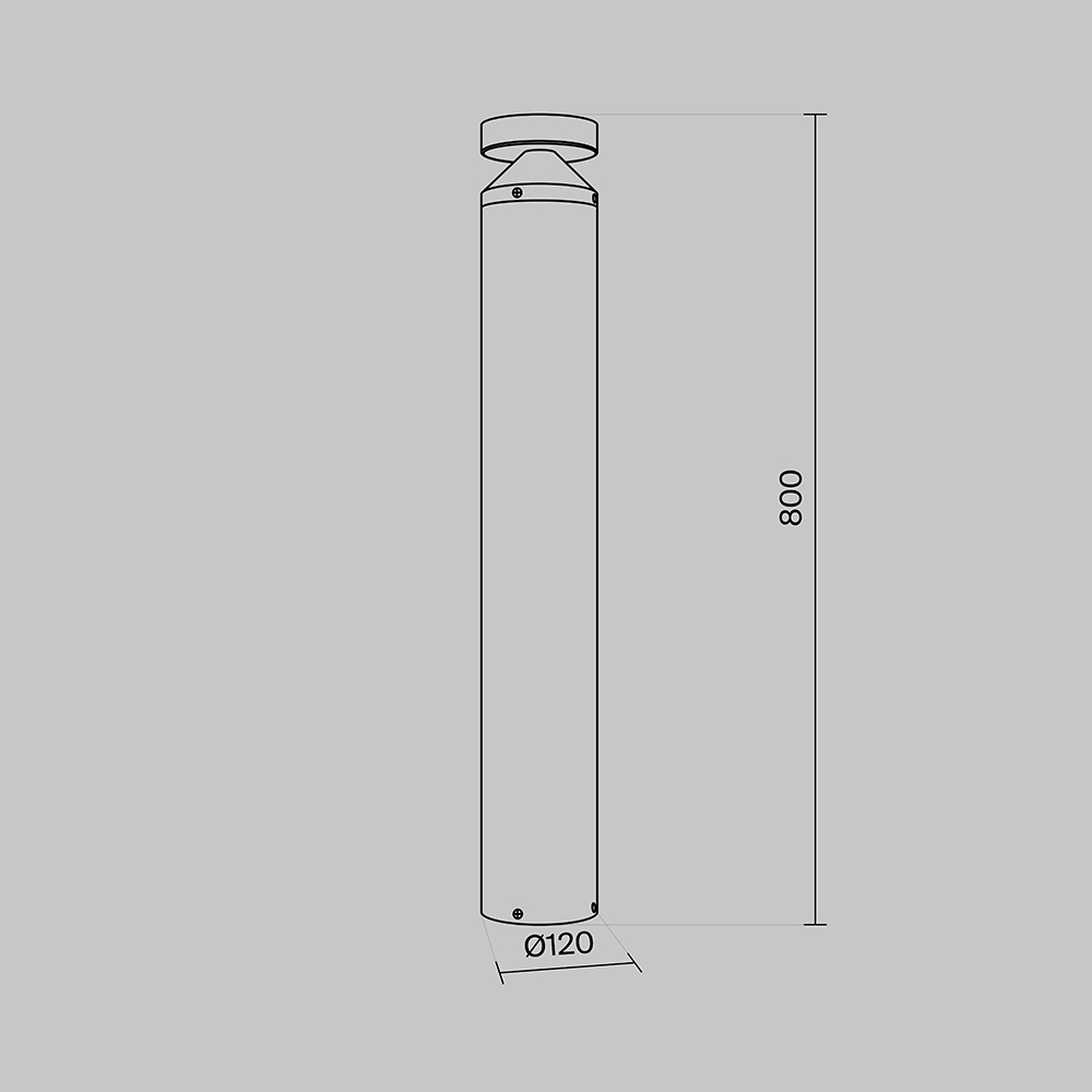 Stalp pentru exterior LED Olten O591FL-L12GF3K1, 12W, 280lm, lumina calda, IP65, grafit, Maytoni