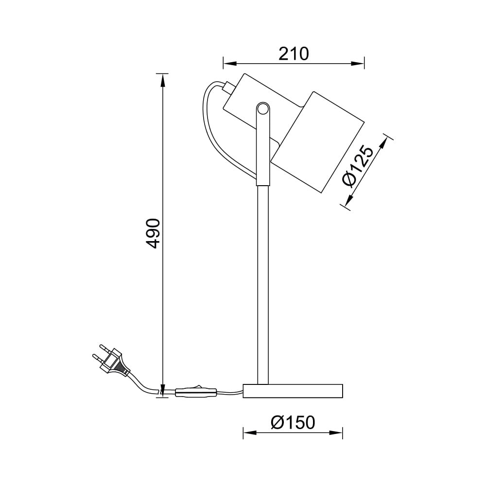 Veioza Blackspot BR-BV05-00014, cu intrerupator, 1xE27, neagra, IP20, Braytron