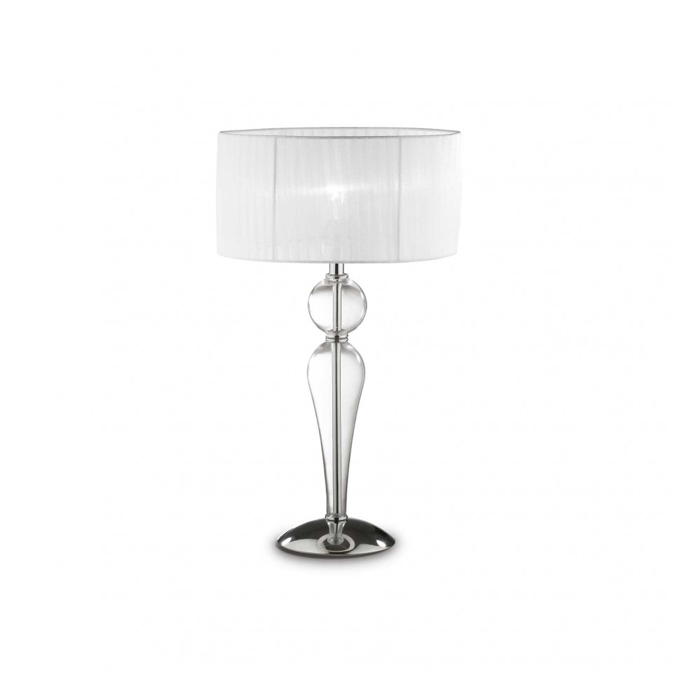 Veioza Duchessa Big 044491, cu intrerupator, 1xE27, alba+transparenta, IP20, Ideal Lux