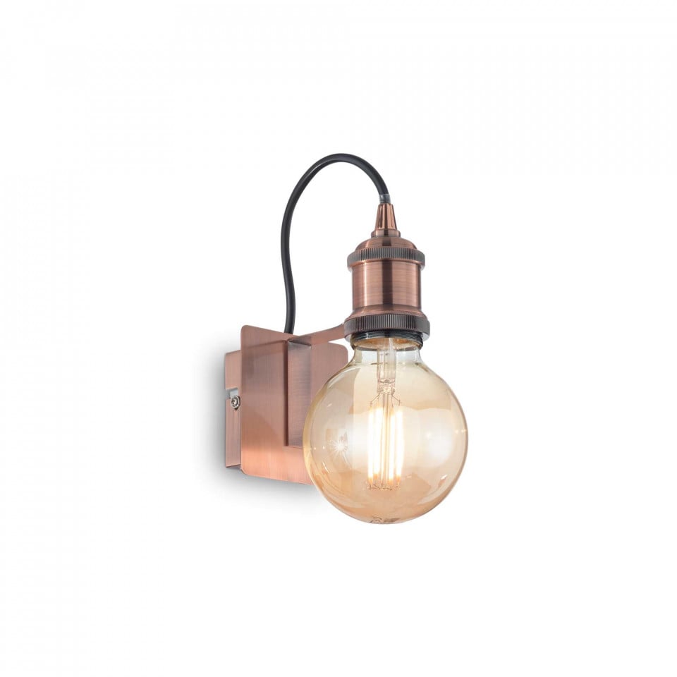 Aplica Frida 163338, 1xE27, cupru+transparenta, IP20, Ideal Lux