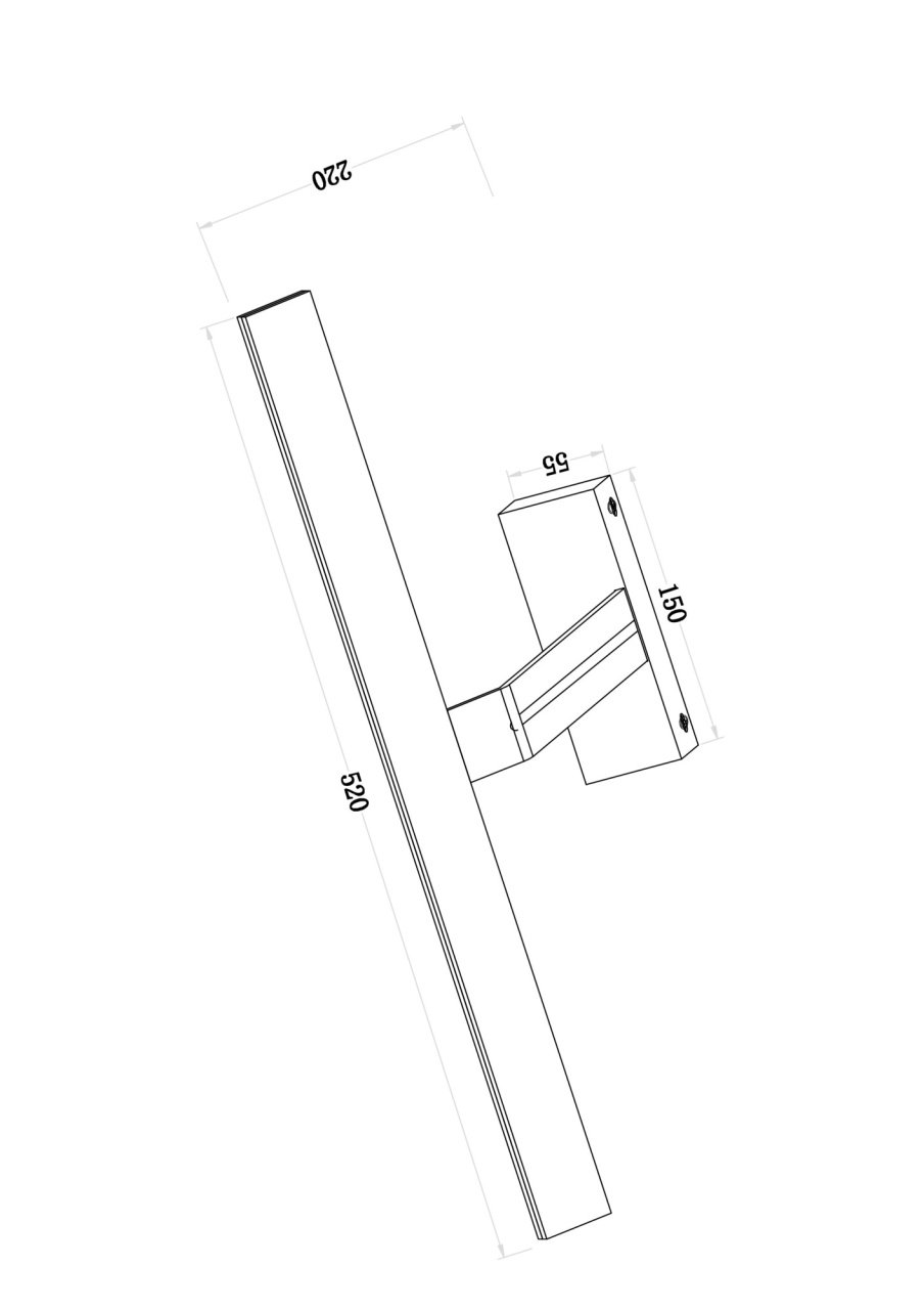 Aplica LED Decart MIR010WL-L12W4K, 12W, 800lm, lumina neutra, IP20, alba, Maytoni