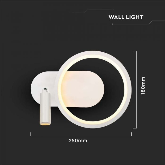 Aplica LED Designer 14980-VT, 12W, 1500lm, lumina neutra, IP20, alba, V-Tac - 3 | YEO