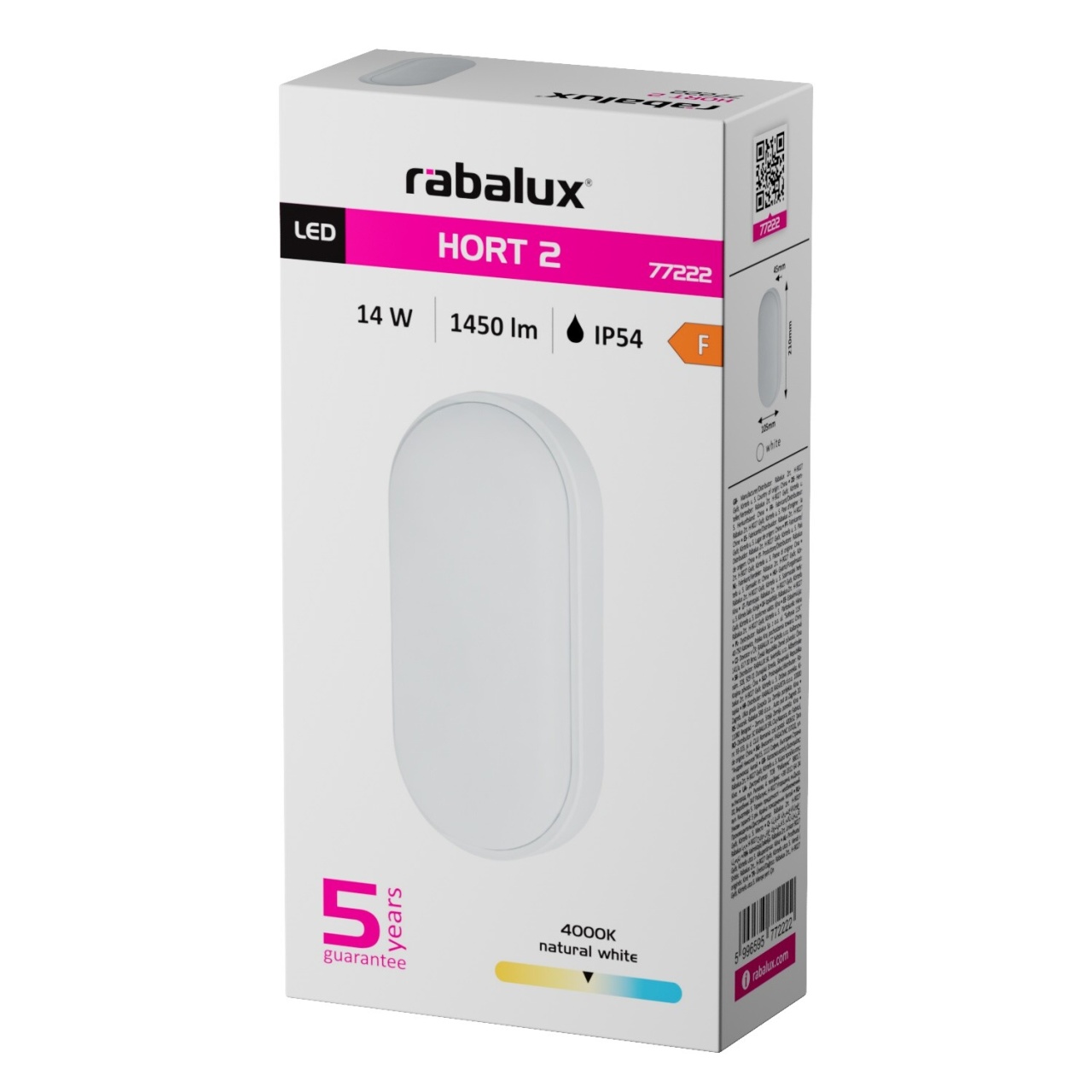 Aplica LED exterior Hort2, 14W, 1250 lm, lumina neutra (4000 K), IP54, alba, Rabalux - Imagine 2