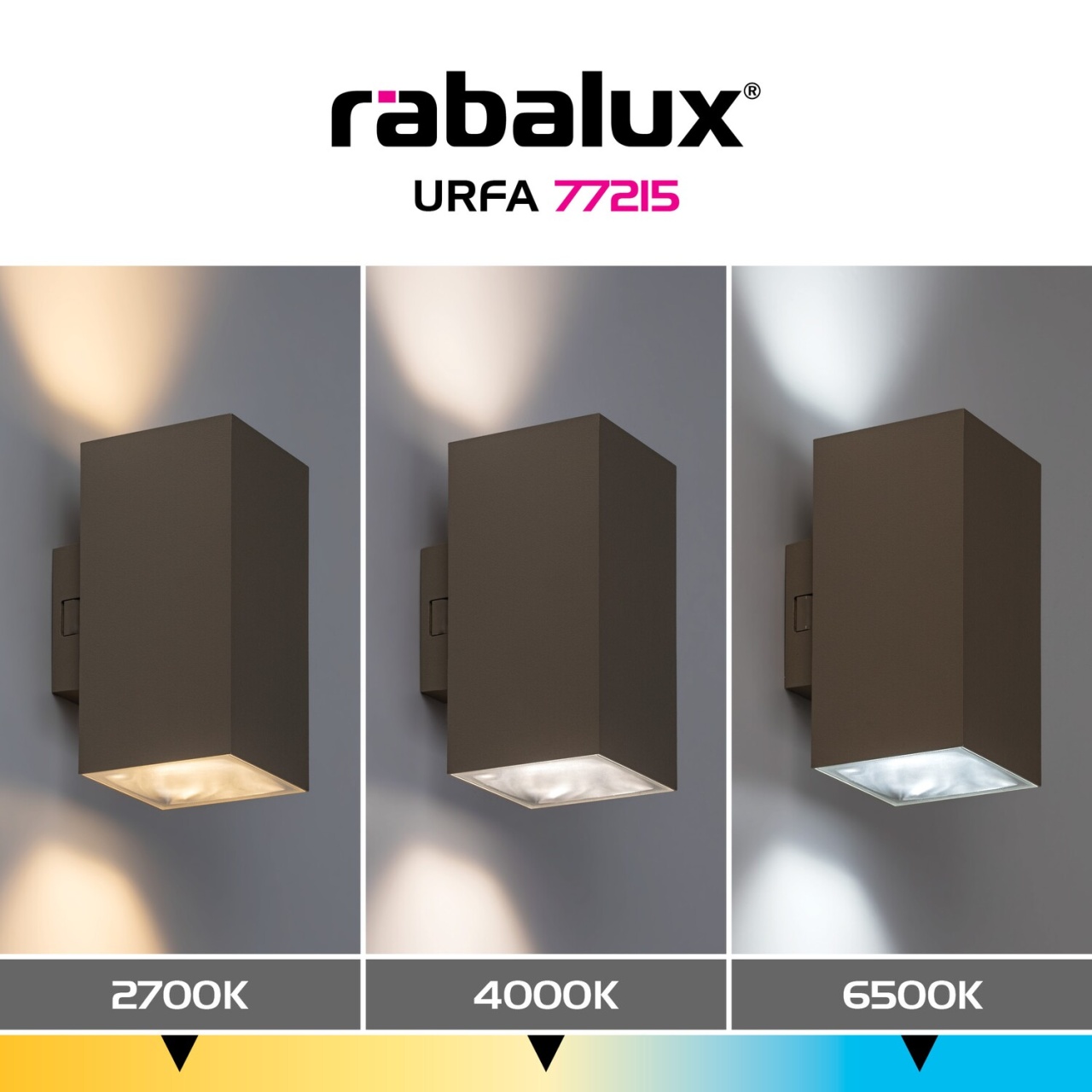 Aplica LED exterior Urfa, 18W, 1800 lm, lumina calda/neutra/rece, IP65, gri-bej, Rabalux - Imagine 6