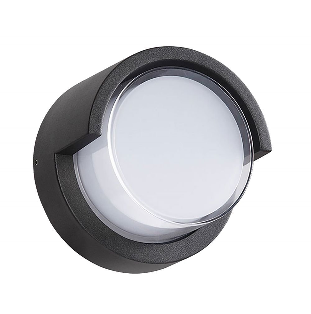 Aplica LED pentru exterior Feiss, rotunda, 6 W, 450 lm, lumina neutra (4000K), neagra, sticla, Klausen