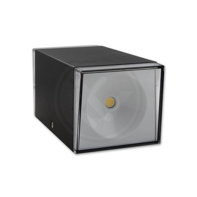 Aplica LED pentru exterior Masterled, neagra, 2 becuri, 7W, 980lm, lumina neutra (4500K), IP54, clasa energetica F - 1 | YEO