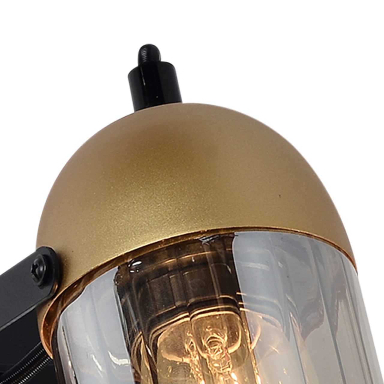 Aplica Rafad LY-3496, 1xE27, negru si auriu, sticla fumurie, stil industrial, IP20 - imagine 5