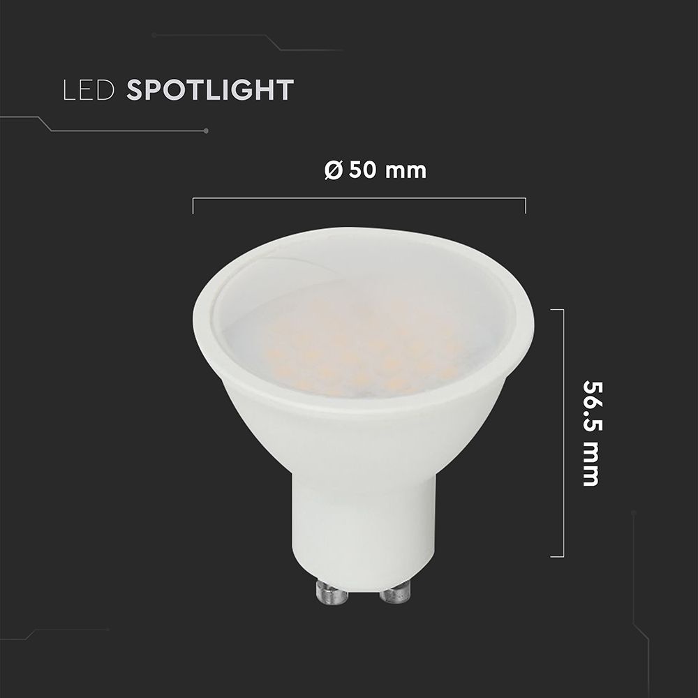 Bec LED 10W(70W) V-TAC, GU10, 1000 lm, lumina rece (6500 K), clasa energetica F - imagine 6
