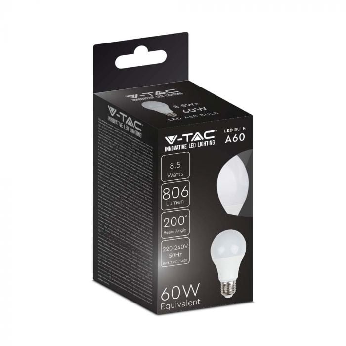 Bec led 8.5W(60W), E27, 806 lm, lumina neutra(4000 K), V-TAC - 2 | YEO