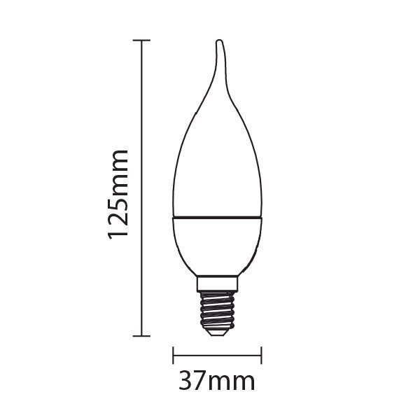 Bec led flacara 5.5W (41W), E14, C37, 450lm, lumina neutra(4500K), opal, Optonica