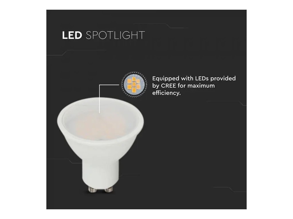 Bec LED GU10, 10W(70W), 1000lm, lumina neutra (4000K), SMD, V-TAC