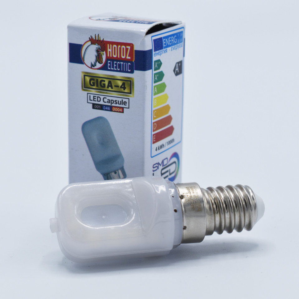 Bec LED tip capsula Horoz Electric, 4W(30W), E14, 360 lm, lumina rece (6400K), clasa energetica F - 1 | YEO
