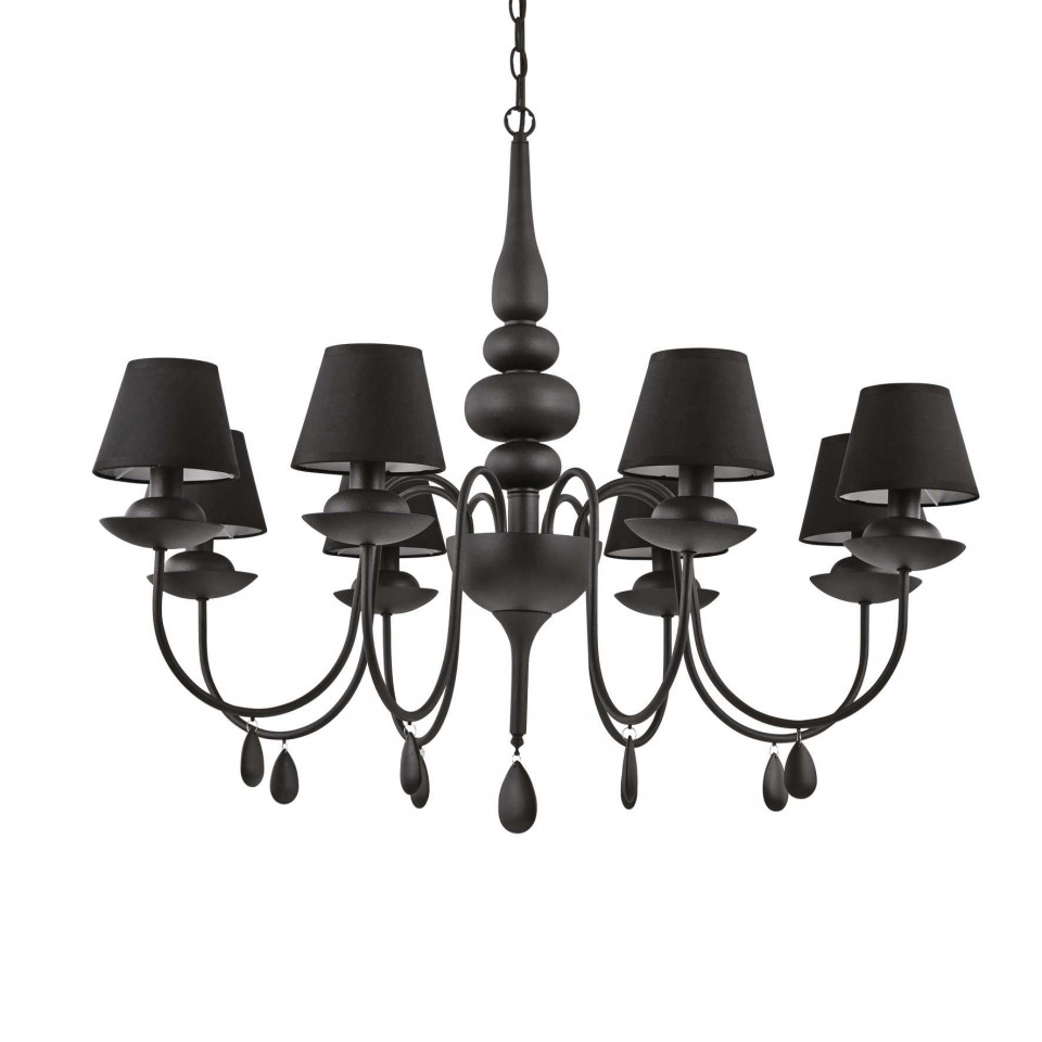 Candelabru Blanche 111896, 8xE14, negru, IP20, Ideal Lux