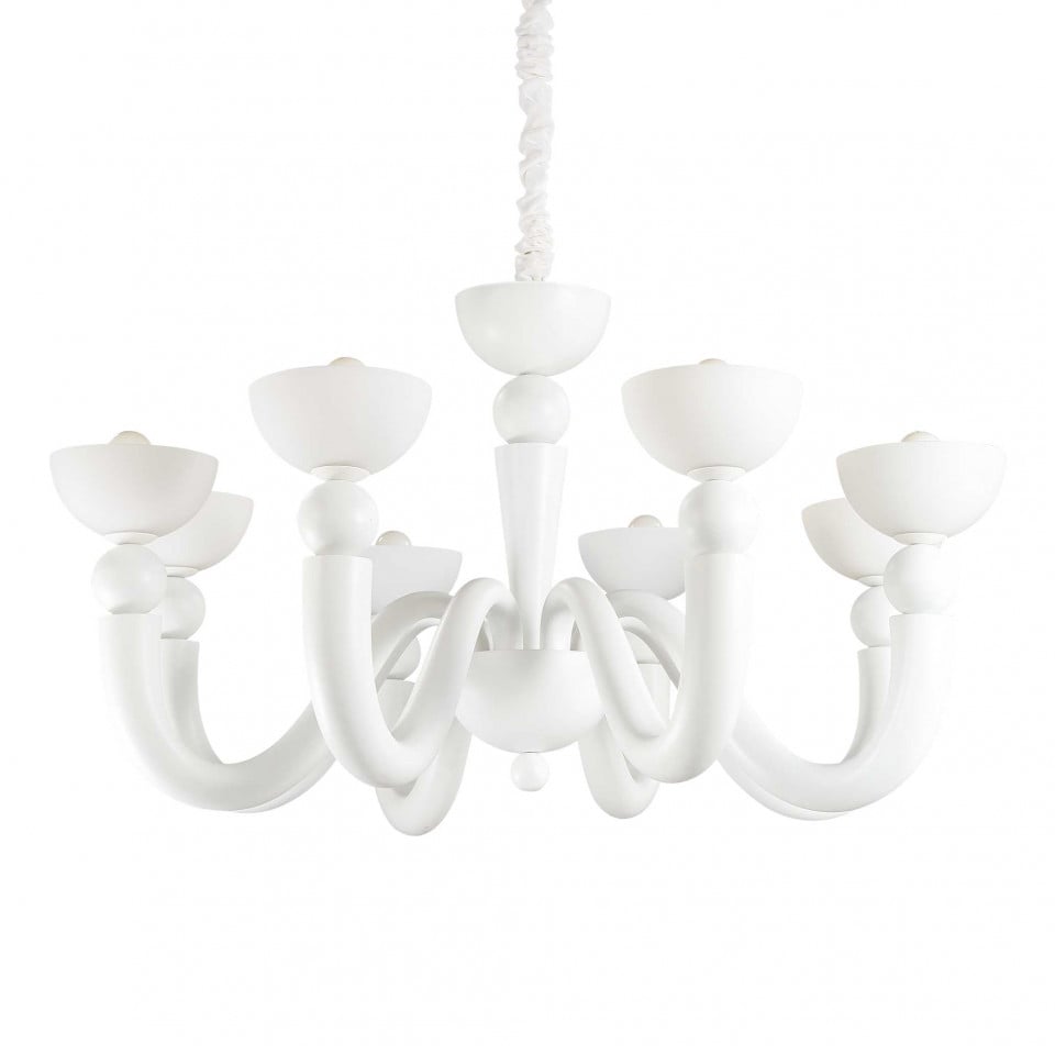 Candelabru Bon Bon 094007, 8xE14, alb, IP20, Ideal Lux