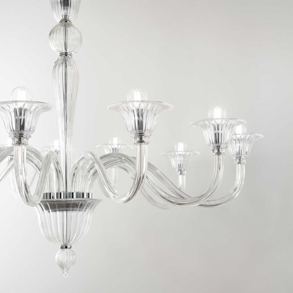 Candelabru Brigitta 199375, 12xE14, transparent, IP20, Ideal Lux