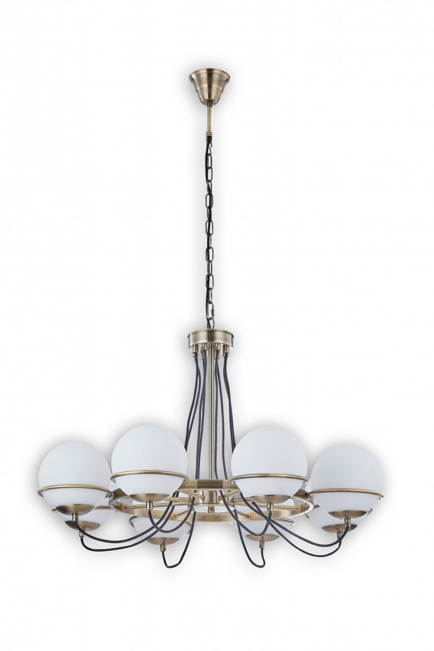 Candelabru Serinity KL108001-S, 8xE14, alba+neagra+aurie, IP20, Klausen