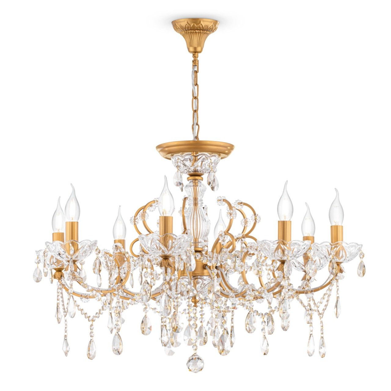 Candelabru Sevilla DIA004-08-G, 8xE14, auriu+transparent, IP20, Maytoni - 3 | YEO