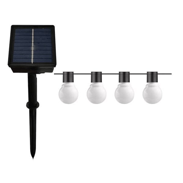 Ghirlanda solara LED alba, 7 metri, 20 de becuri, lumina calda (2700K), 200 lm, IP65, Optonica