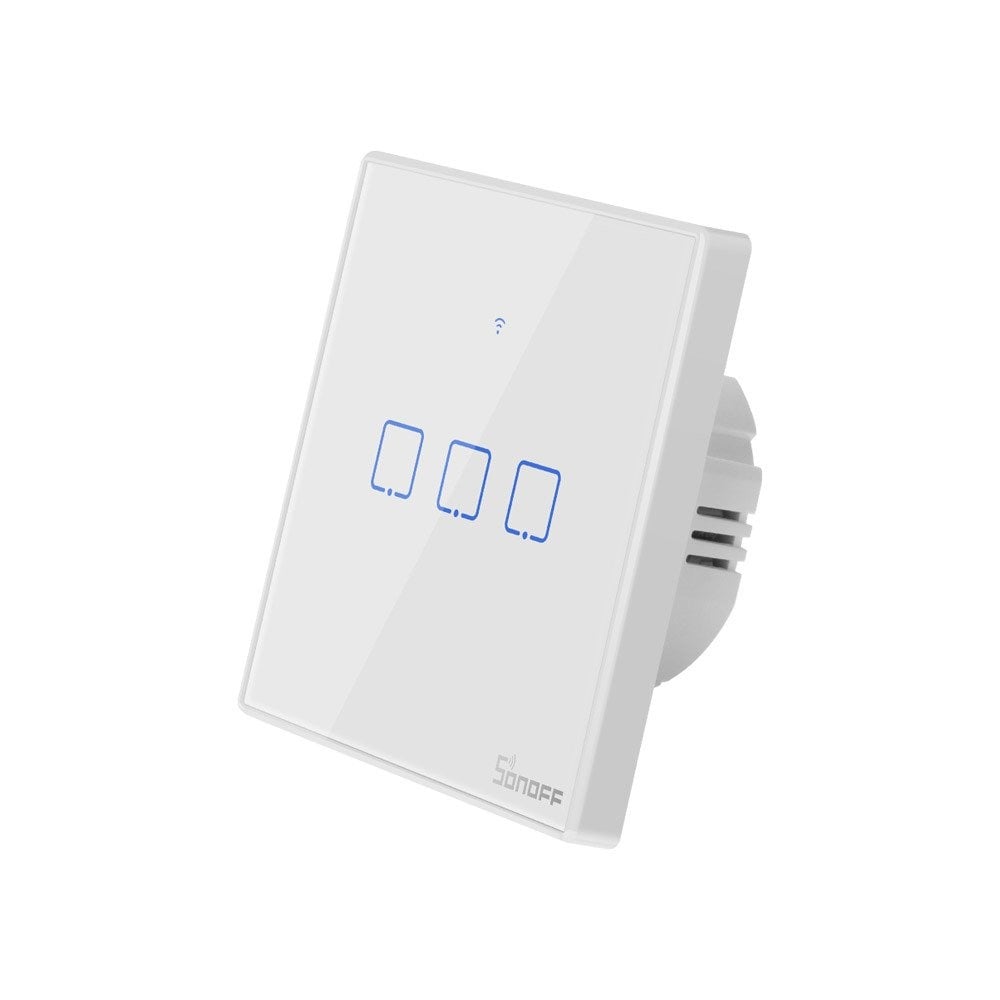 Întrerupător Tactil WiFi + RF 433MHz Sonoff T2 EU TX (3 canale) - 2 | YEO