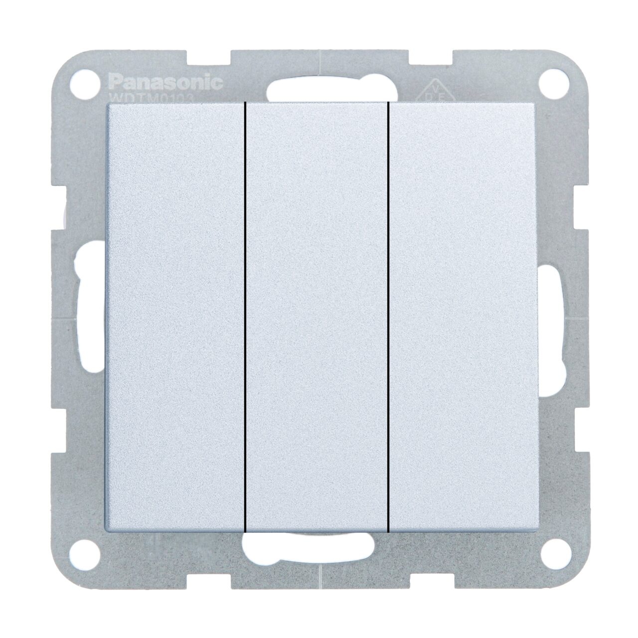 Intrerupator triplu 10A, IP20, Argintiu, Panasonic Karre Plus 55