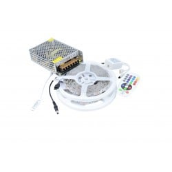 Kit Banda LED 5050, RGB, 10m, Interior, 60 LEDuri/m, Controller+Alimentare