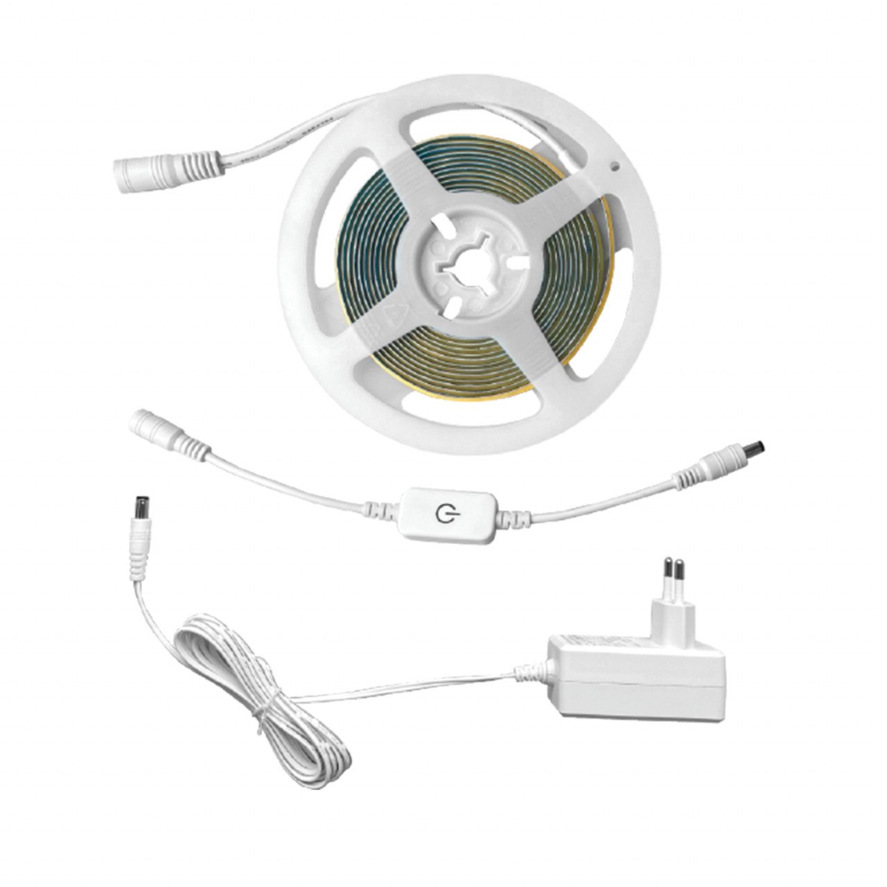 Kit Banda LED COB, Lumina Calda (3000K), 3m, Interior, Controller+Alimentare