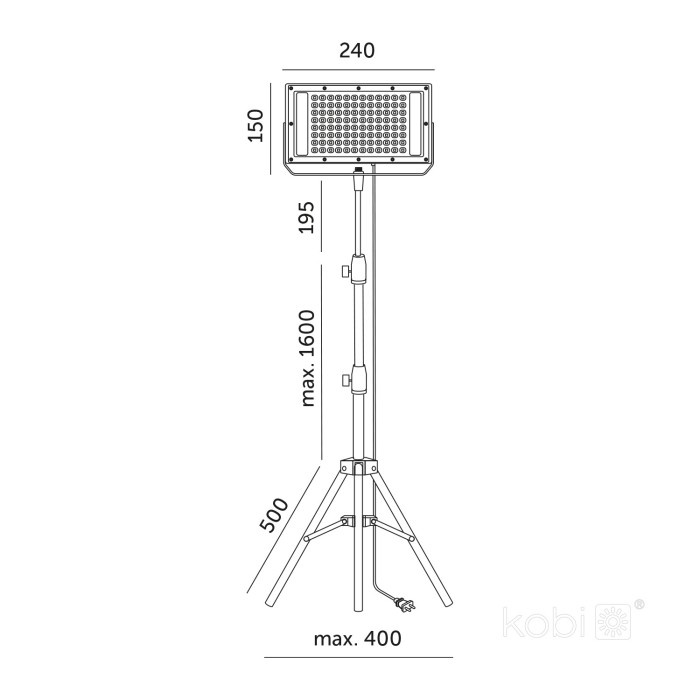 Lampa pentru cresterea plantelor FIRON, 45W, trepied, IP65, Kobi Design
