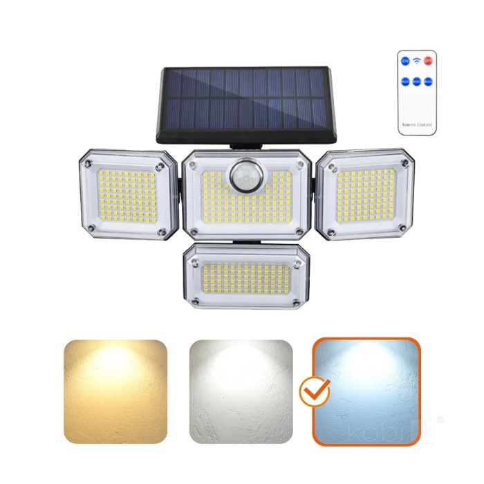 Lampa Solara LED Kobi, 2.5W, cu senzor de miscare si telecomanda, lumina rece(6000 K) - 1 | YEO