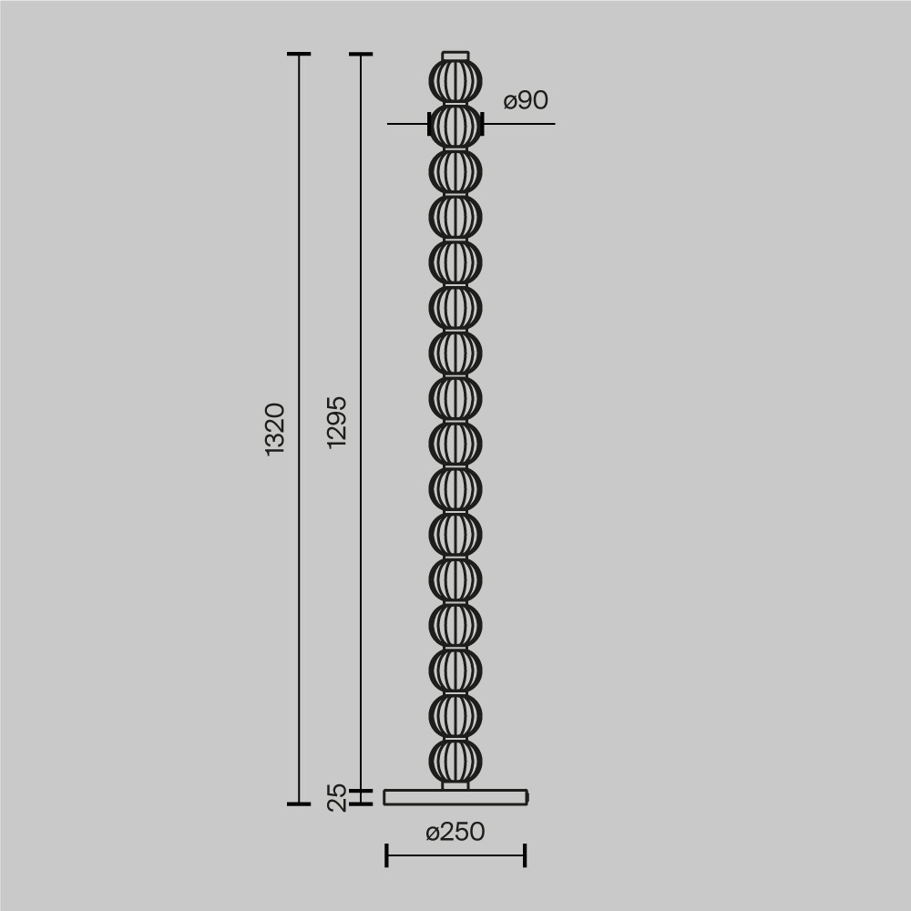 Lampadar LED Amulet MOD555FL-L23G3K, cu intrerupator, 33W, 1550lm, lumina calda, IP20, auriu+transparent, Maytoni