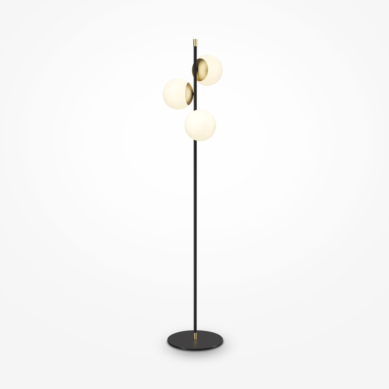 Lampadar Nostalgia MOD048FL-03G, cu intrerupator, 3xE14, negru+alb+auriu, IP20, Maytoni