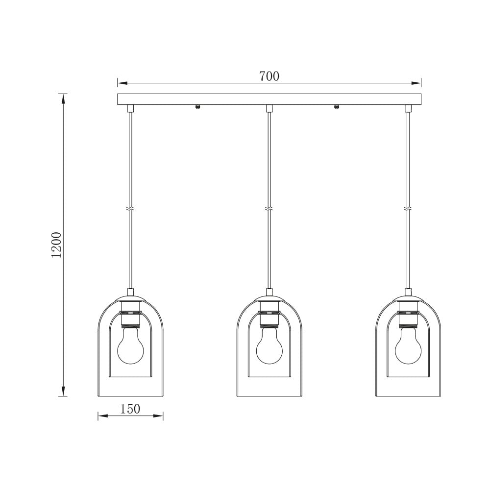 Lustra BR-BV01-00042, 3xE27, fumurie+neagra, IP20, Braytron