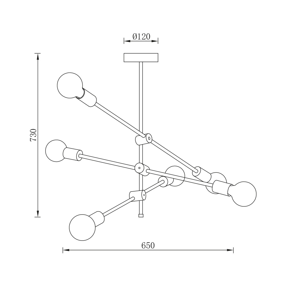 Lustra BR-BV04-00043, 6xE27, aurie, IP20, Braytron - 3 | YEO