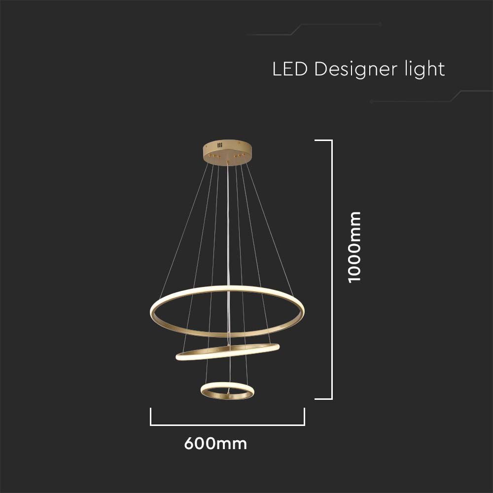 Lustra LED 8018-VT, 32W, 3880lm, lumina calda, IP20, aurie, V-Tac - 3 | YEO