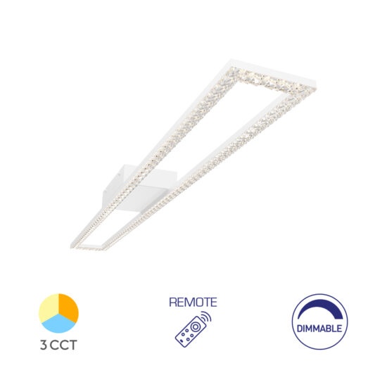 Lustra LED Crystal BR-BH17-05090, dimabila, cu telecomanda, 40W, 4400lm, lumina calda, neutra, rece, IP20, Braytron