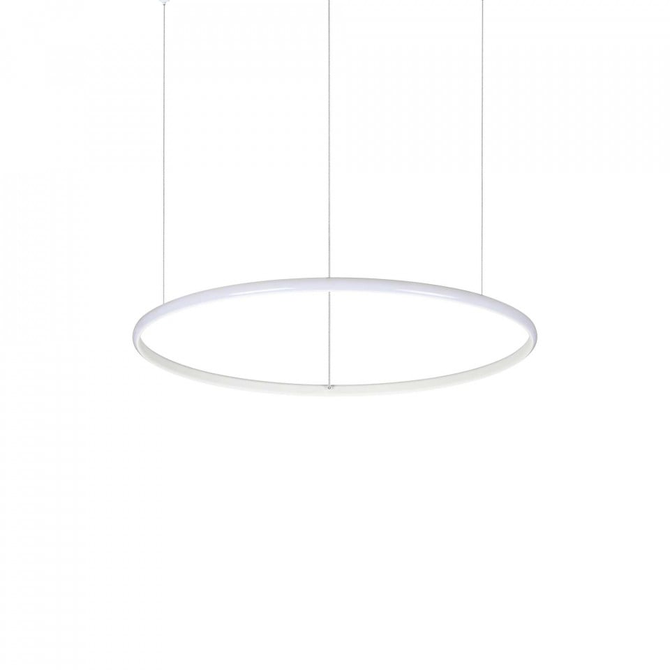 Lustra LED Hulahoop 258775, 30W, 3000lm, lumina calda, IP20, alba, Ideal Lux