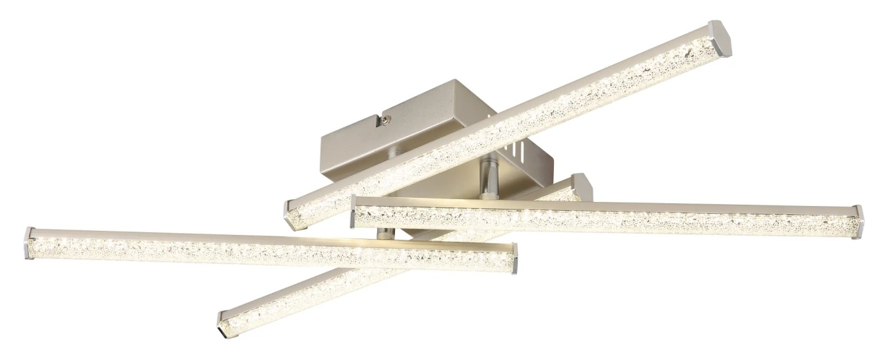 Lustra LED Kirina, 4 brate incrucisate, 24W, 1840 lm, lumina neutra (4000 K), IP20, nichel mat/cristale, Globo Lighting - imagine 5