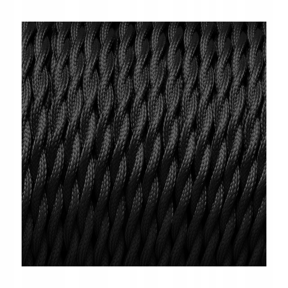 Pachet 2m Cablu Textil Rasucit Negru 2x0,75