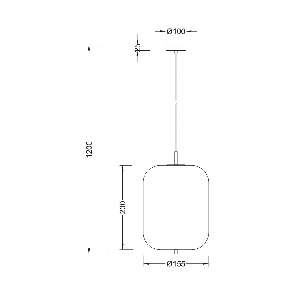 Pendul Braytron BR-BV01-00104, 1xE27, negru+alb