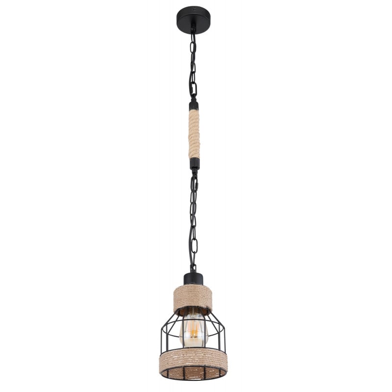 Pendul Halia 15674H, 1xE27, natural+negru mat, IP20, Globo - 2 | YEO