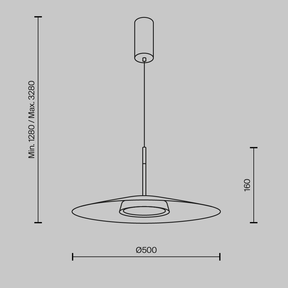 Pendul LED Ei MOD041PL-L15W3K1, 15W, 800lm, lumina calda, IP20, negru+alb, Maytoni